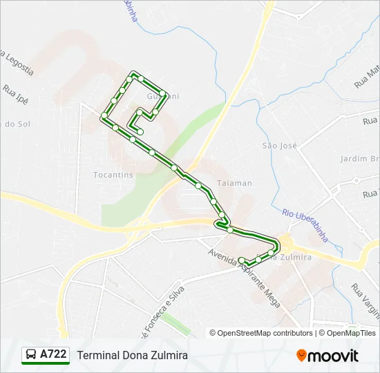A722 Bus Line Map