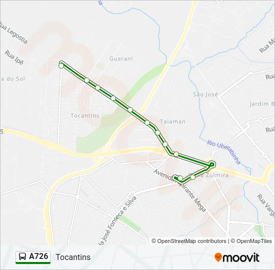 A726 Bus Line Map