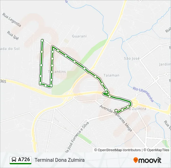 A726 Bus Line Map