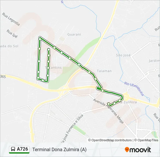 A726 Bus Line Map