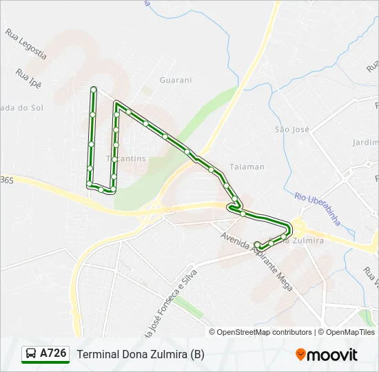 A726 Bus Line Map