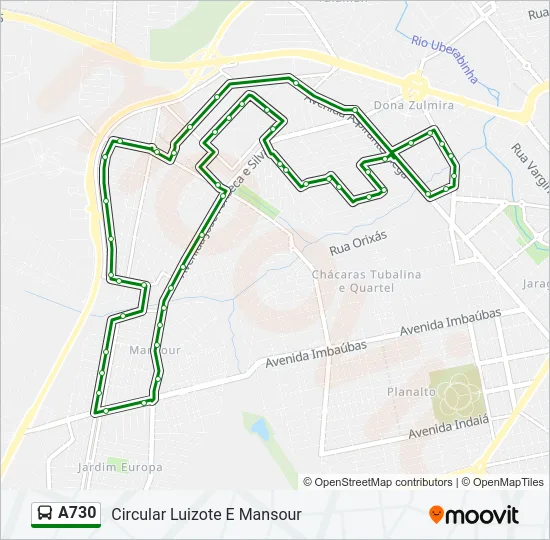 A730 Bus Line Map
