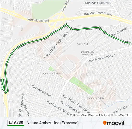 A730 Bus Line Map