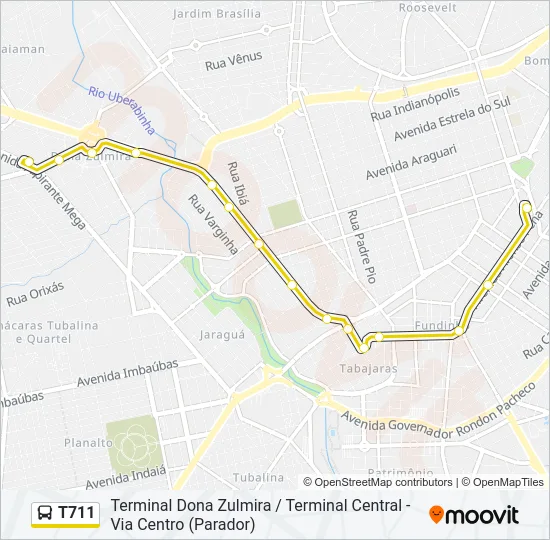 T711 Bus Line Map
