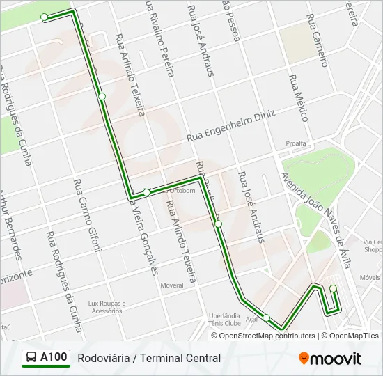 A100 Bus Line Map