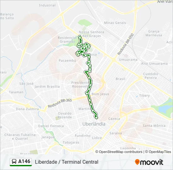 A146 Bus Line Map