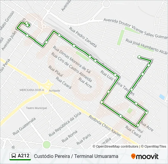 A212 Bus Line Map