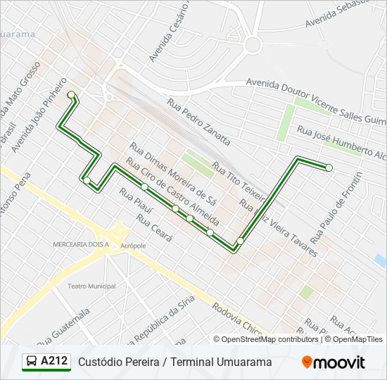 A212 bus Line Map