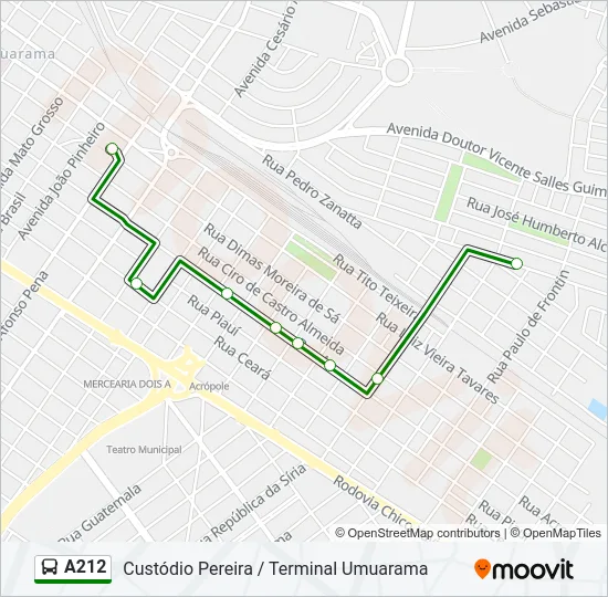 A212 Bus Line Map