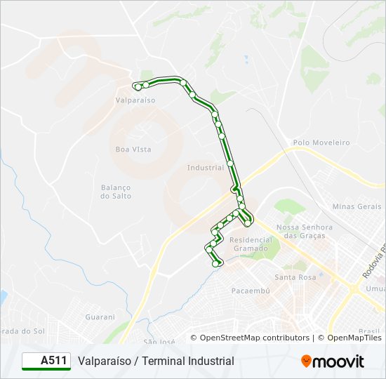 A511 bus Line Map