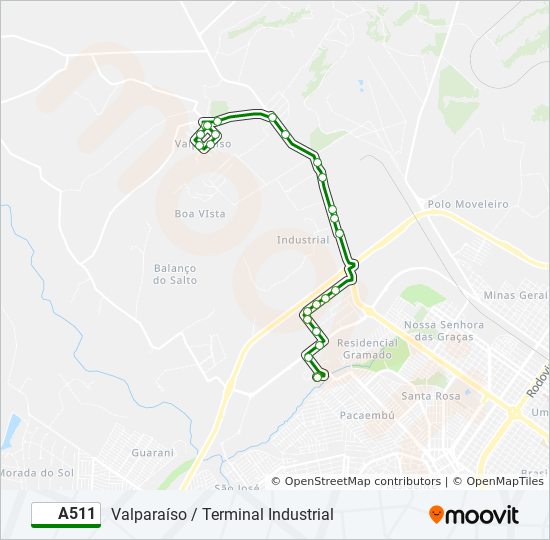 A511 bus Line Map