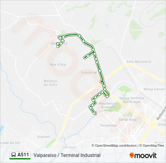 A511 Bus Line Map
