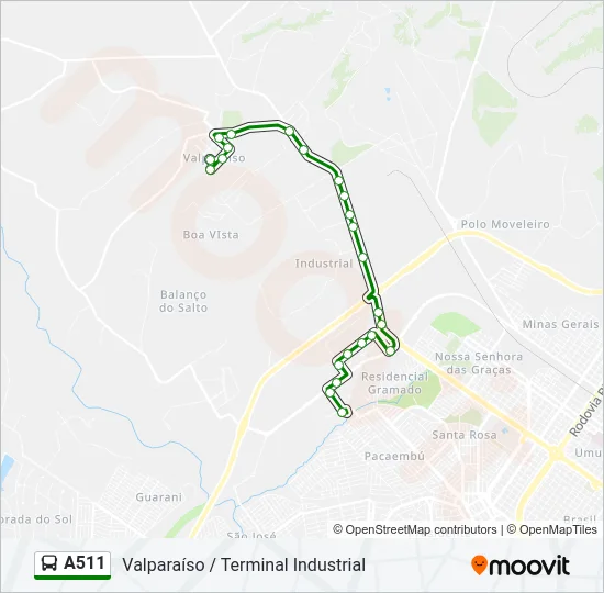 A511 Bus Line Map
