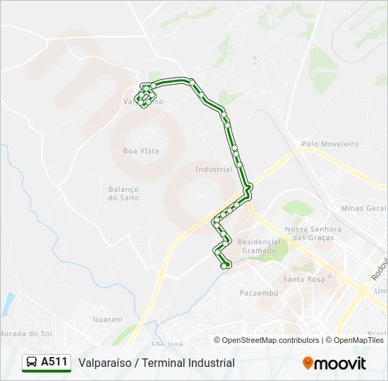 A511 Bus Line Map