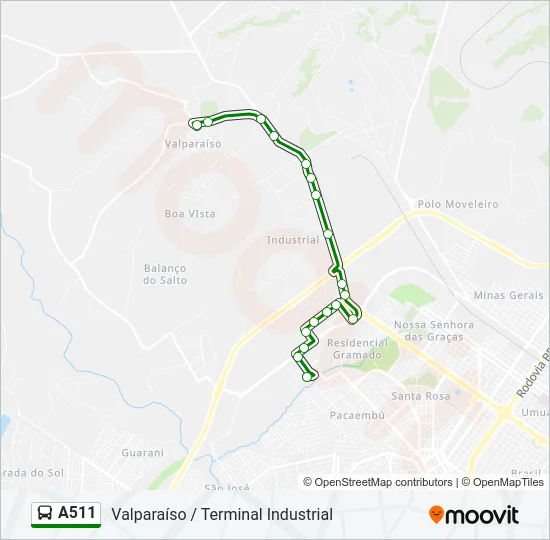 A511 Bus Line Map