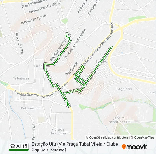 A115 Bus Line Map