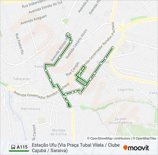 A115 bus Line Map