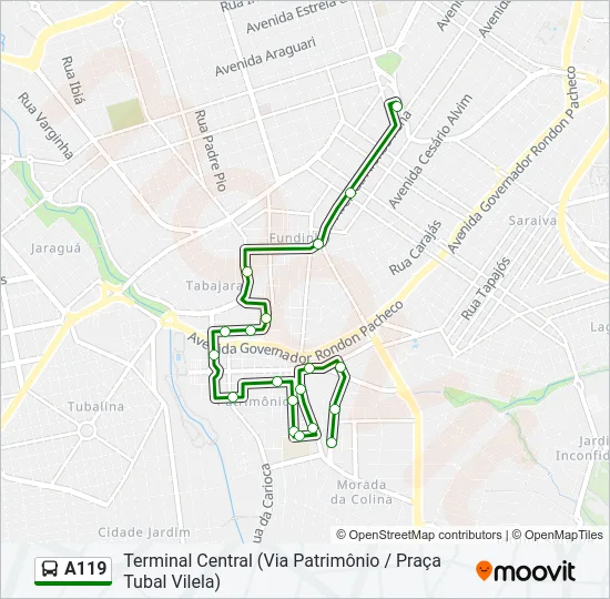 A119 Bus Line Map