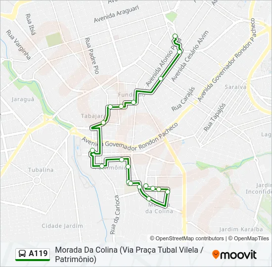 A119 Bus Line Map