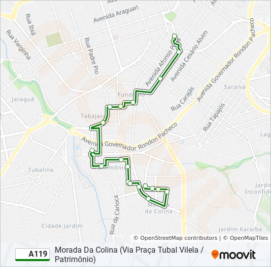 Mapa de A119 de autobús