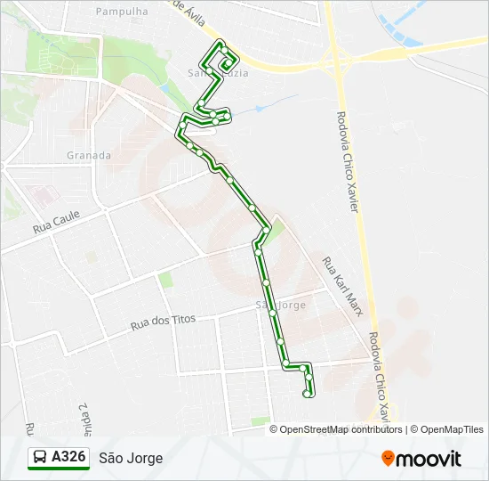 A326 Bus Line Map