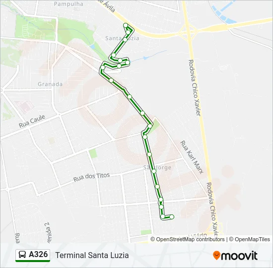 A326 Bus Line Map
