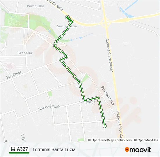 A327 Bus Line Map