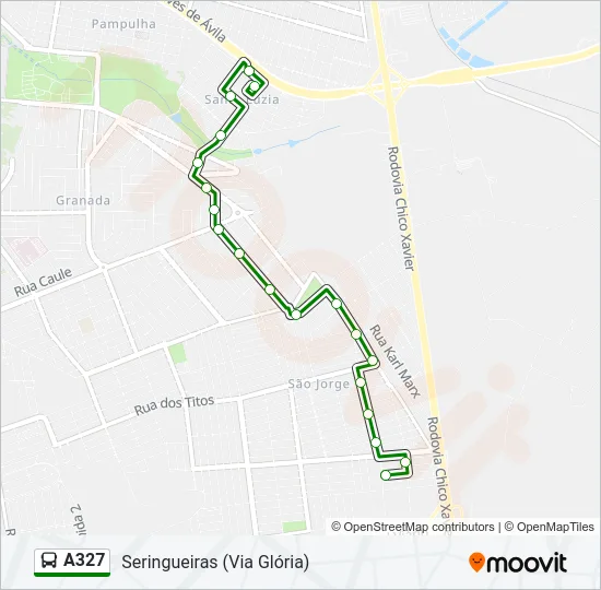 A327 Bus Line Map
