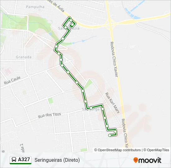 A327 Bus Line Map