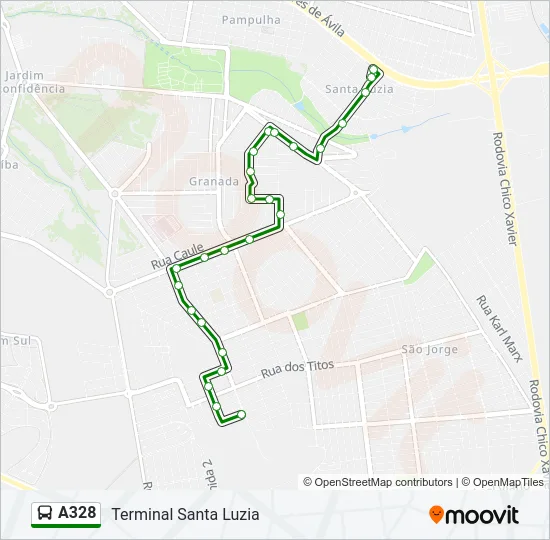 A328 Bus Line Map