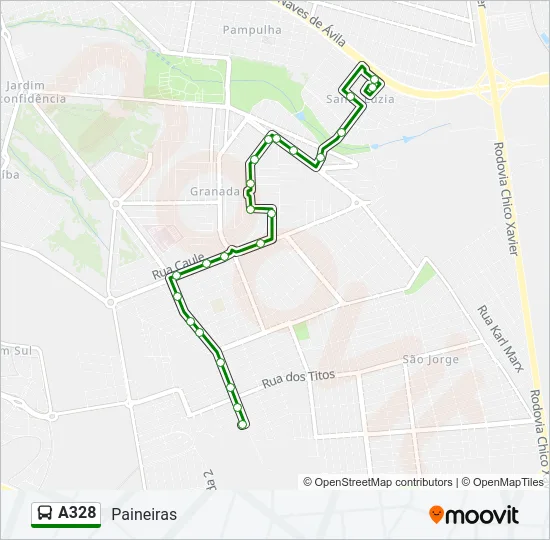 A328 Bus Line Map