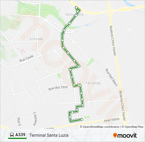A339 Bus Line Map