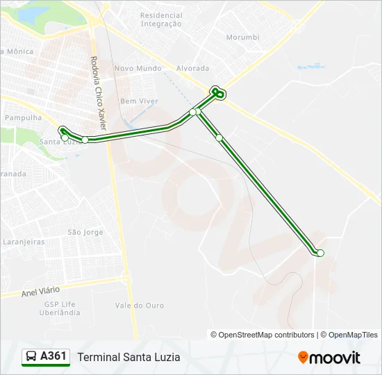 A361 Bus Line Map