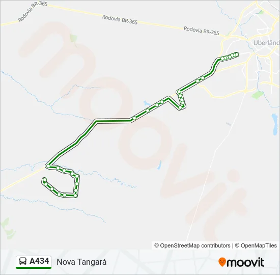 A434 Bus Line Map