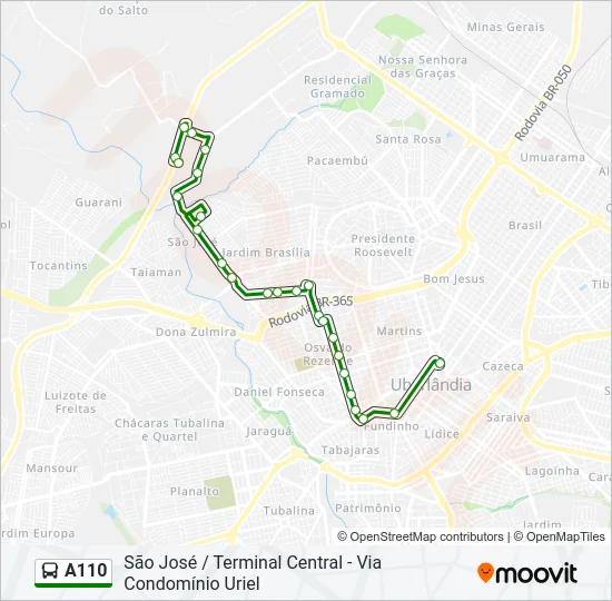 A110 Bus Line Map