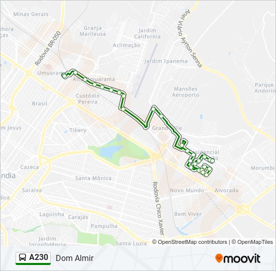 A230 bus Line Map