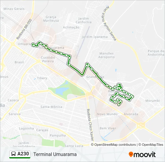 A230 Bus Line Map