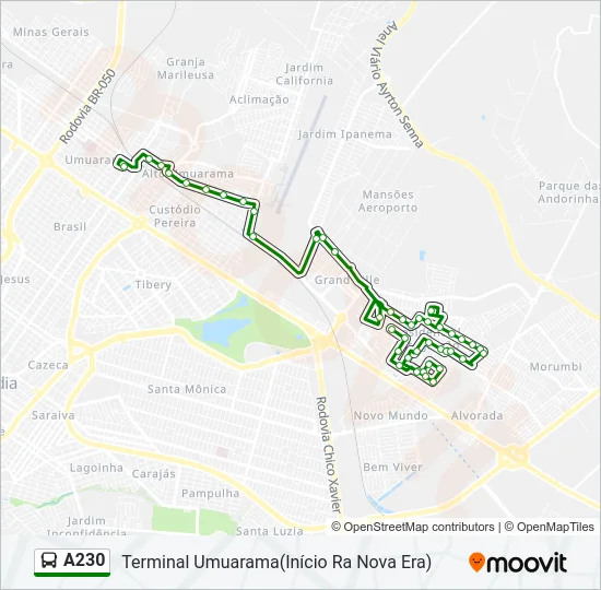 A230 Bus Line Map