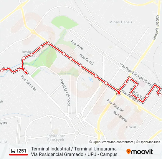 I251 Bus Line Map