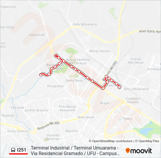 I251 Bus Line Map