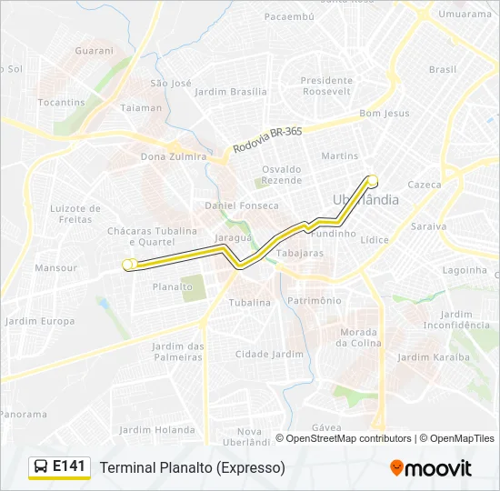 E141 Bus Line Map