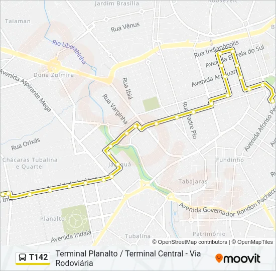 T142 Bus Line Map