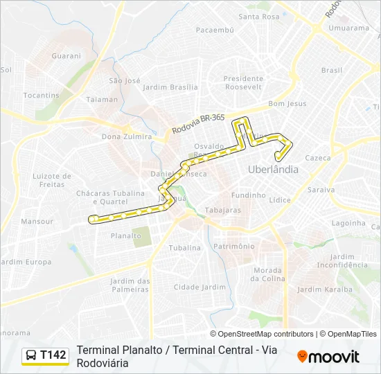 T142 Bus Line Map