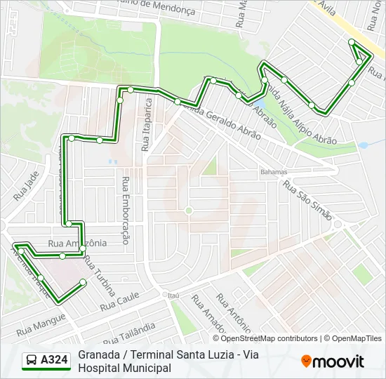 A324 Bus Line Map