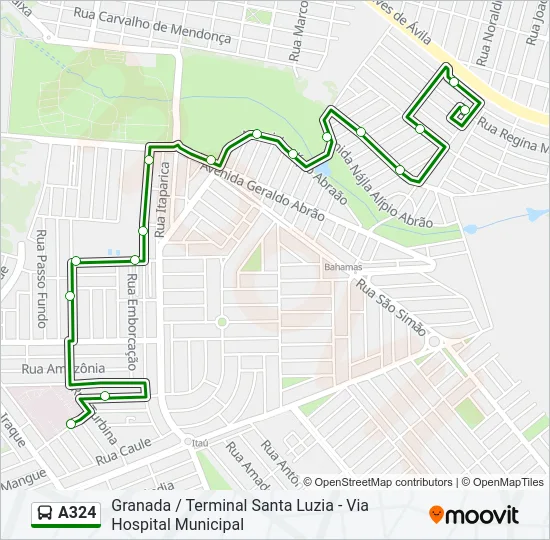 A324 Bus Line Map