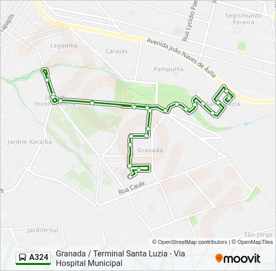 A324 Bus Line Map