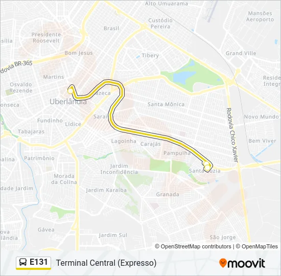 E131 Bus Line Map