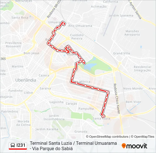 I231 Bus Line Map