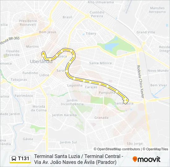 T131 Bus Line Map