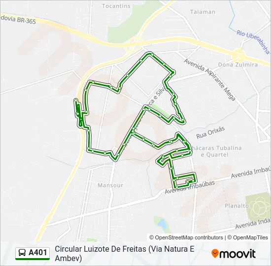A401 Bus Line Map